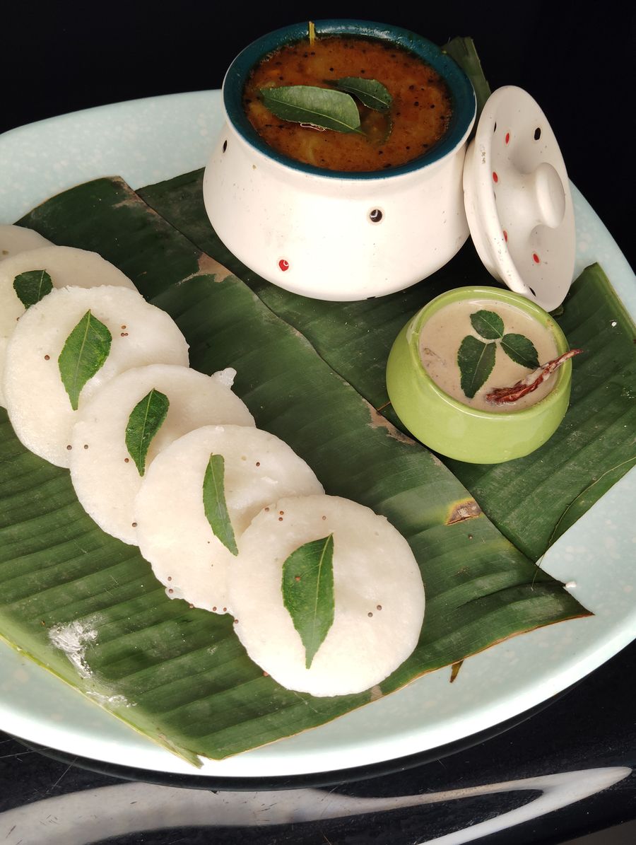 Idli served as a South Indian breakfast