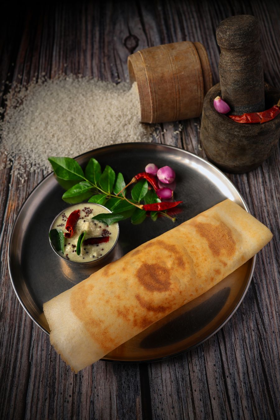 Dosa served as a South Indian breakfast